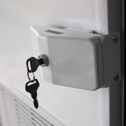 Door lock. Door frame