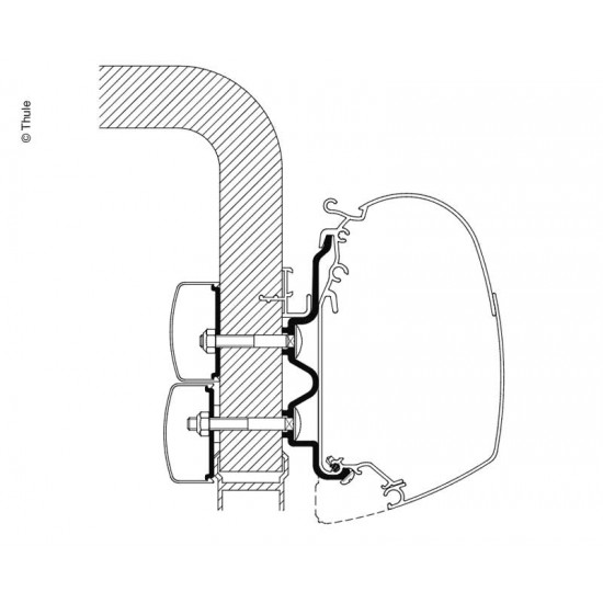 Adapter for Omnistor awning - Hymercamp