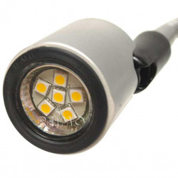 Matte silver LED gooseneck lamp 130mm