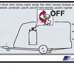 Sticker "Gas cylinder closed while driving"