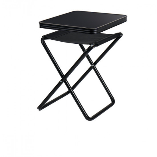 Camping stool / table stool Pasadena - Black - Load capacity 100kg/30kg