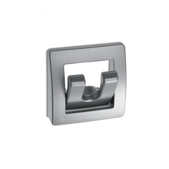 Coat hook / wall hook - matte silver - blister-packed