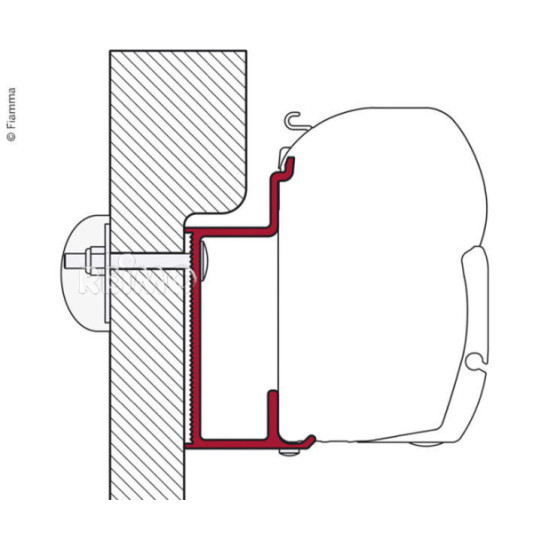 Length 400 cm Fiamma adapter rail for Euro & Karmann