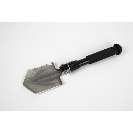 Multifunctional shovel with saw and cutting blade, bottle opener