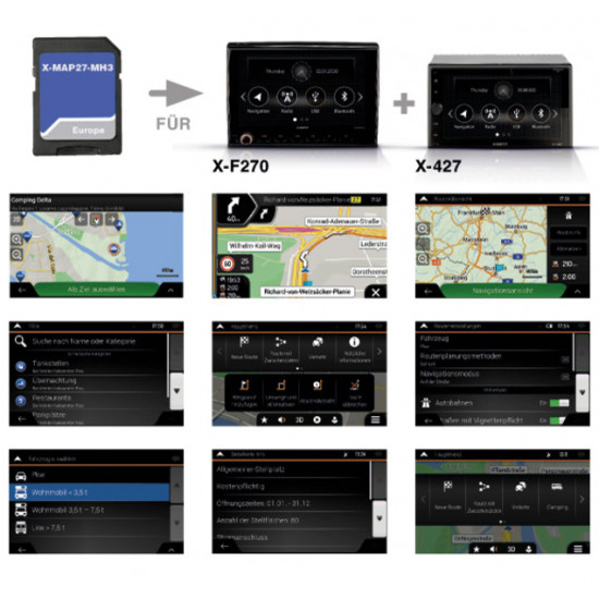 Navigation package for infotainment systems X-427 and X-F270