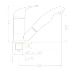 KAMA single-lever water tap - 360° swivel spout