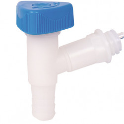 Professional drain valve for water canisters, with 22mm wide thread
