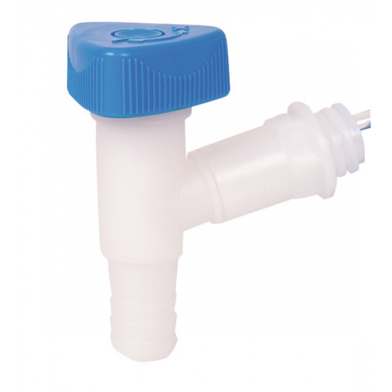 Professional drain valve for water canisters, with 22mm wide thread