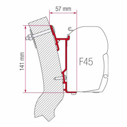 FIAMMA M.Adapter Wingamm Oasi300, Holder for Fiamma F45 + F70