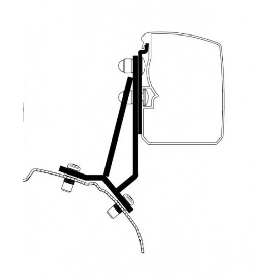 Awning adapter TO 3200 for VW T5 / T6 long wheelbase - left-hand drive