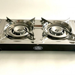 Gourmet Double Gas Cartridge Stove with Ignition Safety Device - 2-Burner Stove