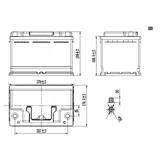 Carbest LiFePO4 Battery Li100BH6 - Under-seat battery VW T6.1 / T6 / T5
