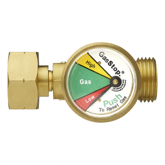 GasStop emergency shut-off valve for propane gas cylinders