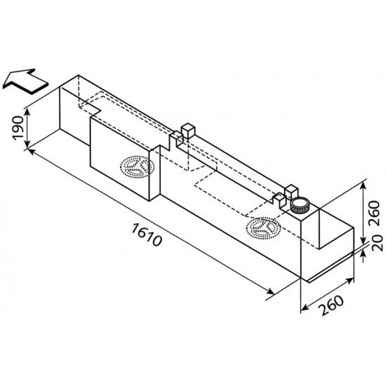 Water tank 59 l right - EV 1410