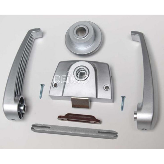 Toilet lock - 1-point locking mechanism - matte silver