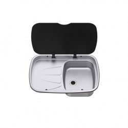 Stainless steel sink with drainer, W630 x D470 mm, 9.5 liters