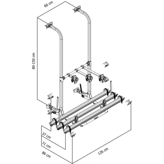 Esse4 CD bicycle carrier - mounting for Carado, Sunlight, Dethleffs