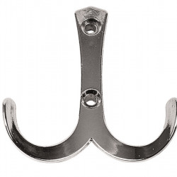Double coat hook, chrome-plated
