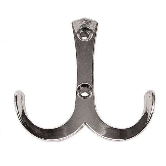 Double coat hook, chrome-plated