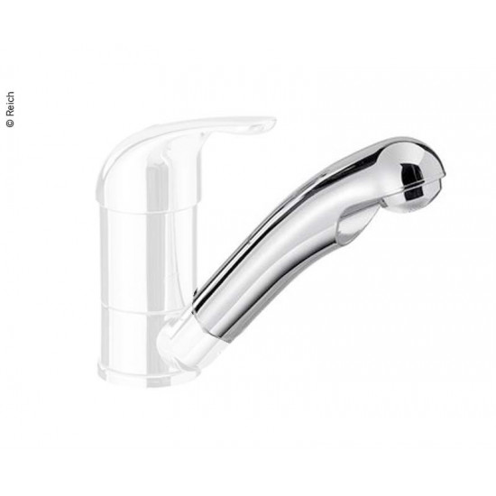 High-gloss chrome outlet pipe with combination shower head R1/2