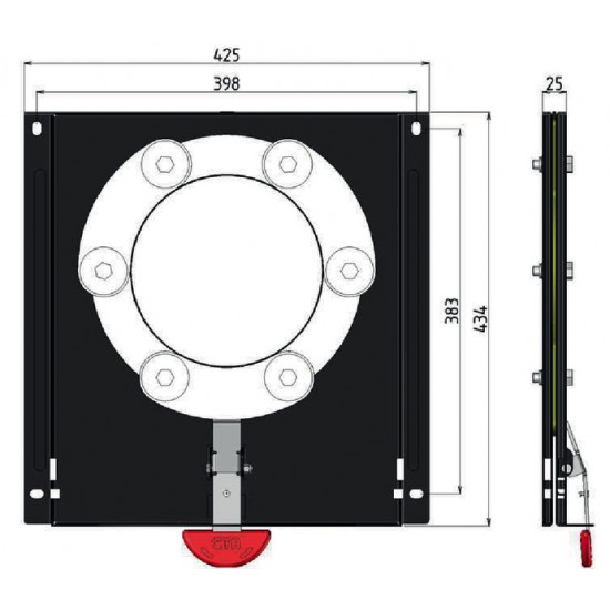 Swivel base - For Volkswagen T5/T6/T6.1 - For original seat 2003-2024 - Driver/passenger side