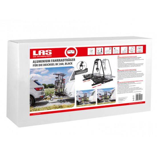 LAS BC260 bicycle carrier for 2 bicycles, black
