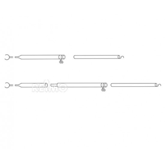 Aluminum tension rod/roof support rod 170-250cm, 3-piece