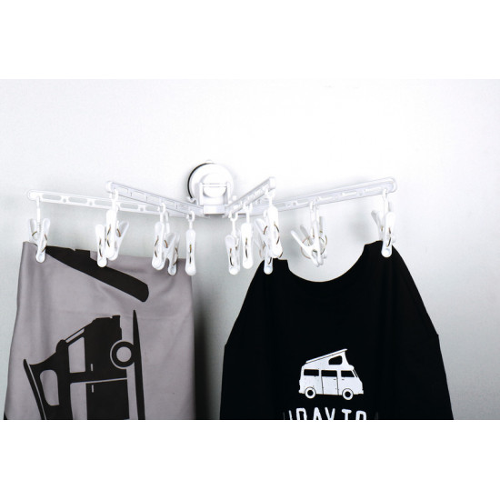 Suction cup clothes drying rack, 525 x 305 x 152 mm, max. 2 kg