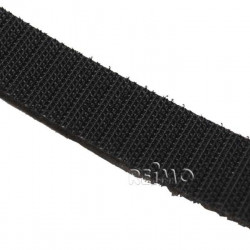 Self-adhesive hook and loop tape, 20 mm wide and 5 m long, color: black