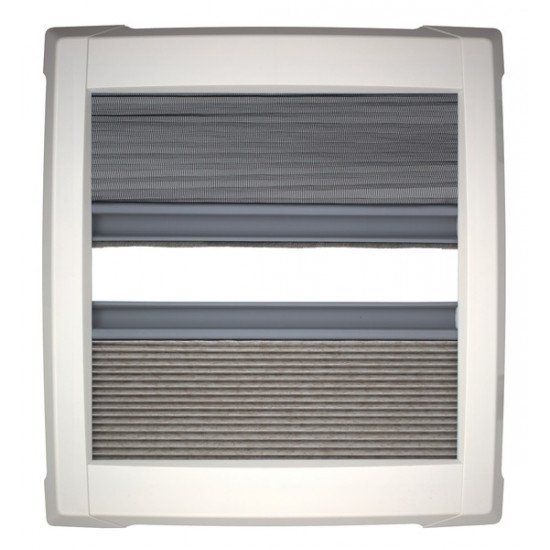 Interior frame retrofit kit for Vision Vent S, double pleated blind, white