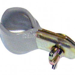 Rubber-coated pipe clamp with wing nut and loose screw