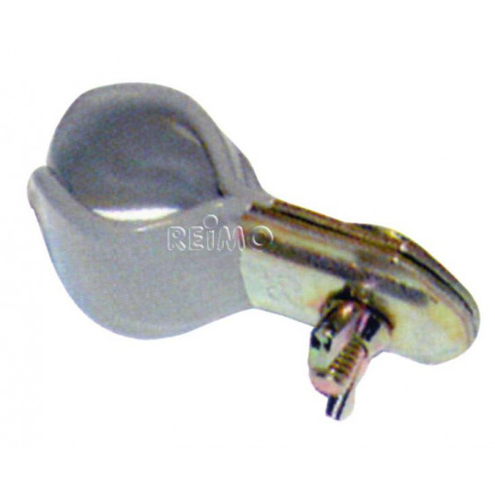 Rubber-coated pipe clamp with wing nut and loose screw