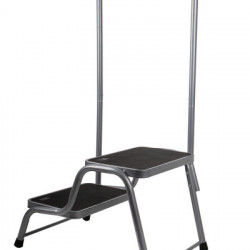 Double step with handrail - 640 x 375 x 430 mm