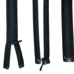 100cm separable/detachable zipper in black, plastic