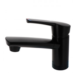 COMO automatic single-lever mixer, compact matte black, height 14 cm, spout 12 cm, NFL 350 mm 8/10 mm, fixing