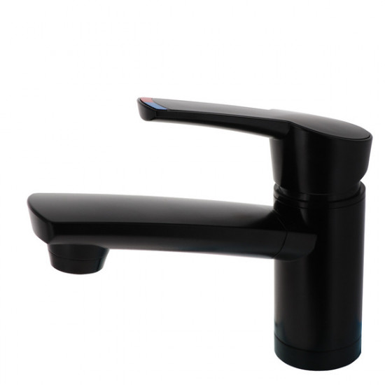 COMO automatic single-lever mixer, compact matte black, height 14 cm, spout 12 cm, NFL 350 mm 8/10 mm, fixing