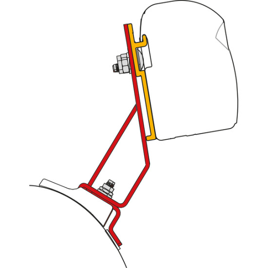 FIAMMA Adapter F43 PSA DeepBlack, f43van, Left-hand drive, Length : 16 cm