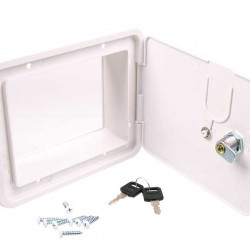 Carbest service hatch with lock, external dimensions 193x165mm, white