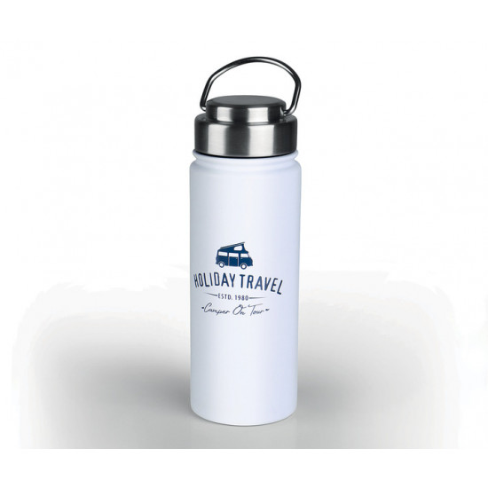 Holiday Travel Vacuum Bottle - Stainless Steel - 500 ml - White