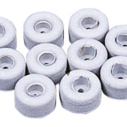 Rubber dampers, 10 pieces, light grey - white