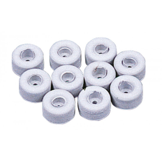 Rubber dampers, 10 pieces, light grey - white