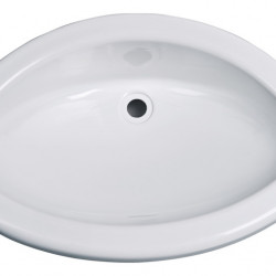 Oval Maxi drop-in washbasin, material: glossy white polystyrene