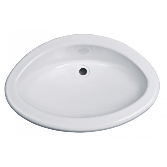 Oval Maxi drop-in washbasin, material: glossy white polystyrene