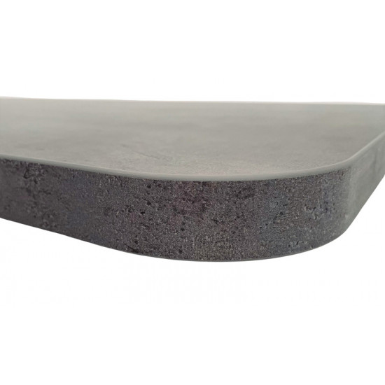 Lightweight tabletop - top surface concrete look - underside matte white - edges concrete look - Small