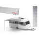 W 2000 x Extension 1800mm Fiamma CaravanStore Evo caravan awning in case for the awning rail, Colour: Royal Grey, Light Grey cover