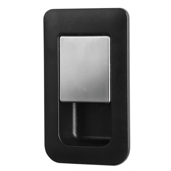 Snap lock 36 x 59 mm for door thicknesses 12 - 18 mm - Matte Black / Chrome