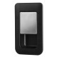 Snap lock 36 x 59 mm for door thicknesses 12 - 18 mm - Matte Black / Chrome