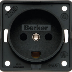 230V recessed socket, anthracite matt, with enhanced contact protection, Denmark