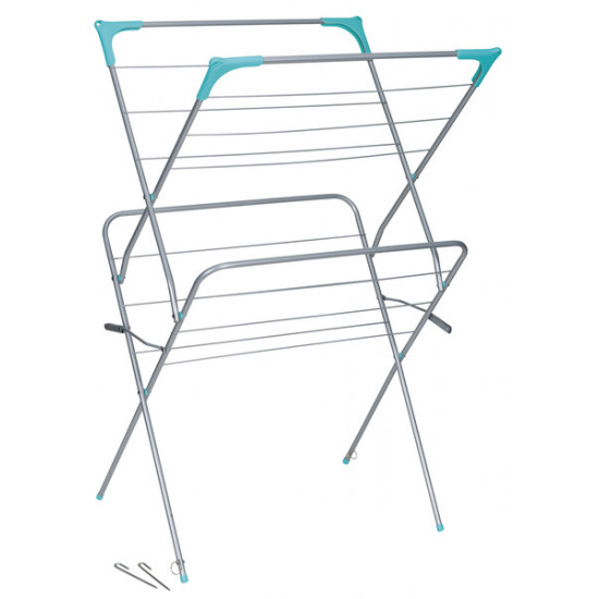 Clothes drying rack with 2 levels, foldable, approx. 62x50x100cm