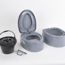 Split bucket toilet